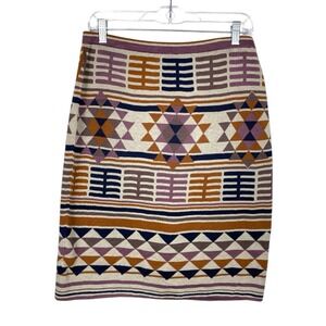 Peruvian Connection Sz Large Skirt Boho Knit Pima Cotton Southwest Aztec Artsy‎